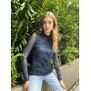 Zeagoo Womens Floral Mesh Long Sleeve Tops See Through Going Out Blouses Mock Neck Sheer Party Outfits Shirts S-XXL(Cx281)