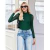 Zeagoo Womens Floral Mesh Long Sleeve Tops See Through Going Out Blouses Mock Neck Sheer Party Outfits Shirts S-XXL(Green)