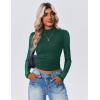 Zeagoo Womens Floral Mesh Long Sleeve Tops See Through Going Out Blouses Mock Neck Sheer Party Outfits Shirts S-XXL(Green)