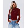 Zeagoo Womens Floral Mesh Long Sleeve Tops See Through Going Out Blouses Mock Neck Sheer Party Outfits Shirts S-XXL(Red)