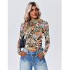 Zeagoo Womens Floral Mesh Long Sleeve Tops See Through Going Out Blouses Mock Neck Sheer Party Outfits Shirts S-XXL(Wf66)