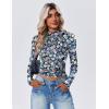 Zeagoo Womens Floral Mesh Long Sleeve Tops See Through Going Out Blouses Mock Neck Sheer Party Outfits Shirts S-XXL(Wf81)
