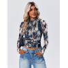 Zeagoo Womens Floral Mesh Long Sleeve Tops See Through Going Out Blouses Mock Neck Sheer Party Outfits Shirts S-XXL(Zr220)