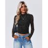 Zeagoo Womens Floral Mesh Long Sleeve Tops See Through Going Out Blouses Mock Neck Sheer Party Outfits Shirts S-XXL(Zw781)