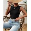 Zeagoo Women’s High Neck Tank Top 2026 Summer Casual Ribbed Knit Slim Fitted Basic Textured Sleeveless Shirts(2 Pack: Beige & Black)