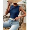 Zeagoo Women’s High Neck Tank Top 2026 Summer Casual Ribbed Knit Slim Fitted Basic Textured Sleeveless Shirts(2 Pack: Blue & Black)
