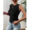 Zeagoo Women’s High Neck Tank Top 2026 Summer Casual Ribbed Knit Slim Fitted Basic Textured Sleeveless Shirts(2 Pack: Blue & Black)
