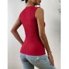 Zeagoo Women’s High Neck Tank Top 2026 Summer Casual Ribbed Knit Slim Fitted Basic Textured Sleeveless Shirts(2 Pack: Blue & Red)