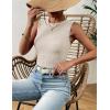 Zeagoo Women’s High Neck Tank Top 2026 Summer Casual Ribbed Knit Slim Fitted Basic Textured Sleeveless Shirts(Beige)