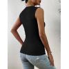Zeagoo Women’s High Neck Tank Top 2026 Summer Casual Ribbed Knit Slim Fitted Basic Textured Sleeveless Shirts(Black)