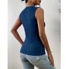 Zeagoo Women’s High Neck Tank Top 2026 Summer Casual Ribbed Knit Slim Fitted Basic Textured Sleeveless Shirts(Blue)