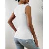 Zeagoo Women’s High Neck Tank Top 2026 Summer Casual Ribbed Knit Slim Fitted Basic Textured Sleeveless Shirts(B_white)