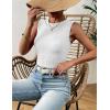 Zeagoo Women’s High Neck Tank Top 2026 Summer Casual Ribbed Knit Slim Fitted Basic Textured Sleeveless Shirts(B_white)