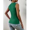 Zeagoo Women’s High Neck Tank Top 2026 Summer Casual Ribbed Knit Slim Fitted Basic Textured Sleeveless Shirts(Green)