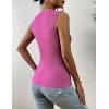 Zeagoo Women’s High Neck Tank Top 2026 Summer Casual Ribbed Knit Slim Fitted Basic Textured Sleeveless Shirts(Hot Pink)