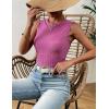 Zeagoo Women’s High Neck Tank Top 2026 Summer Casual Ribbed Knit Slim Fitted Basic Textured Sleeveless Shirts(Hot Pink)