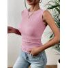 Zeagoo Women’s High Neck Tank Top 2026 Summer Casual Ribbed Knit Slim Fitted Basic Textured Sleeveless Shirts(Light Pink)