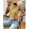 Zeagoo Women’s High Neck Tank Top 2026 Summer Casual Ribbed Knit Slim Fitted Basic Textured Sleeveless Shirts(Yellow)