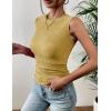 Zeagoo Women’s High Neck Tank Top 2026 Summer Casual Ribbed Knit Slim Fitted Basic Textured Sleeveless Shirts(Yellow)