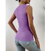 Zeagoo Women’s High Neck Tank Top 2026 Summer Casual Ribbed Knit Slim Fitted Basic Textured Sleeveless Shirts(Z-purple)
