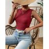 Zeagoo Women’s High Neck Tank Top 2026 Summer Casual Ribbed Knit Slim Fitted Basic Textured Sleeveless Shirts(Z-red)