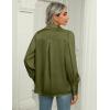 Zeagoo Womens Satin Blouse Lantern Long Sleeve Silk Button Down Shirt Dressy Casual Business Work Tunic Tops(Army Green)