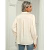 Zeagoo Womens Satin Blouse Lantern Long Sleeve Silk Button Down Shirt Dressy Casual Business Work Tunic Tops(Beige)