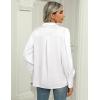 Zeagoo Womens Satin Blouse Lantern Long Sleeve Silk Button Down Shirt Dressy Casual Business Work Tunic Tops(White)