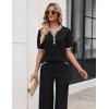 Zeagoo Women’s Short Sleeve Sweater 2026 Spring Summer Tops Lightweight Casual V Neck Sweaters Dressy Work Blouses Clothes(A- Black-white)