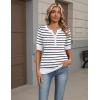 Zeagoo Women’s Short Sleeve Sweater 2026 Spring Summer Tops Lightweight Casual V Neck Sweaters Dressy Work Blouses Clothes(A- Black&white Stripe)