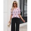 Zeagoo Women’s Short Sleeve Sweater 2026 Spring Summer Tops Lightweight Casual V Neck Sweaters Dressy Work Blouses Clothes(A- Floral Jh455)