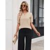 Zeagoo Women’s Short Sleeve Sweater 2026 Spring Summer Tops Lightweight Casual V Neck Sweaters Dressy Work Blouses Clothes(Apricot)
