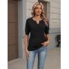 Zeagoo Women’s Short Sleeve Sweater 2026 Spring Summer Tops Lightweight Casual V Neck Sweaters Dressy Work Blouses Clothes(Black)