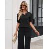 Zeagoo Women’s Short Sleeve Sweater 2026 Spring Summer Tops Lightweight Casual V Neck Sweaters Dressy Work Blouses Clothes(Black)