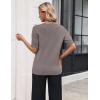 Zeagoo Women’s Short Sleeve Sweater 2026 Spring Summer Tops Lightweight Casual V Neck Sweaters Dressy Work Blouses Clothes(Camel)