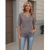Zeagoo Women’s Short Sleeve Sweater 2026 Spring Summer Tops Lightweight Casual V Neck Sweaters Dressy Work Blouses Clothes(Camel)