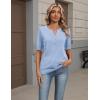 Zeagoo Women’s Short Sleeve Sweater 2026 Spring Summer Tops Lightweight Casual V Neck Sweaters Dressy Work Blouses Clothes(Light Blue)