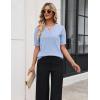 Zeagoo Women’s Short Sleeve Sweater 2026 Spring Summer Tops Lightweight Casual V Neck Sweaters Dressy Work Blouses Clothes(Light Blue)