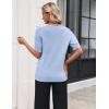 Zeagoo Women’s Short Sleeve Sweater 2026 Spring Summer Tops Lightweight Casual V Neck Sweaters Dressy Work Blouses Clothes(Light Blue)