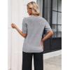 Zeagoo Women’s Short Sleeve Sweater 2026 Spring Summer Tops Lightweight Casual V Neck Sweaters Dressy Work Blouses Clothes(Light Grey)