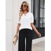 Zeagoo Women’s Short Sleeve Sweater 2026 Spring Summer Tops Lightweight Casual V Neck Sweaters Dressy Work Blouses Clothes(White)