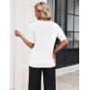 Zeagoo Women’s Short Sleeve Sweater 2026 Spring Summer Tops Lightweight Casual V Neck Sweaters Dressy Work Blouses Clothes(White)