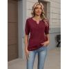 Zeagoo Women’s Short Sleeve Sweater 2026 Spring Summer Tops Lightweight Casual V Neck Sweaters Dressy Work Blouses Clothes(Wine Red)