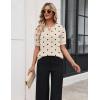 Zeagoo Women’s Short Sleeve Sweater 2026 Spring Summer Tops Lightweight Casual V Neck Sweaters Dressy Work Blouses Clothes(Z- Khaki Heart)