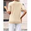 Zeagoo Womens Short Sleeve Sweaters 2026 Summer Lightweight V Neck Pullover Tops Dressy Business Casual Blouses Clothes(Beige)