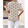 Zeagoo Womens Short Sleeve Sweaters 2026 Summer Lightweight V Neck Pullover Tops Dressy Business Casual Blouses Clothes(Beige Black Heart)
