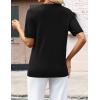 Zeagoo Womens Short Sleeve Sweaters 2026 Summer Lightweight V Neck Pullover Tops Dressy Business Casual Blouses Clothes(Black)