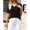 Zeagoo Womens Short Sleeve Sweaters 2026 Summer Lightweight V Neck Pullover Tops Dressy Business Casual Blouses Clothes(Black)