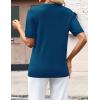 Zeagoo Womens Short Sleeve Sweaters 2026 Summer Lightweight V Neck Pullover Tops Dressy Business Casual Blouses Clothes(Blue)