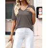 Zeagoo Womens Short Sleeve Sweaters 2026 Summer Lightweight V Neck Pullover Tops Dressy Business Casual Blouses Clothes(Coffee)